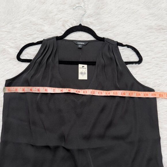 Women Express V Neck Sleeveless Lightweight Blouse in Black Size Small - Picture 5 of 7